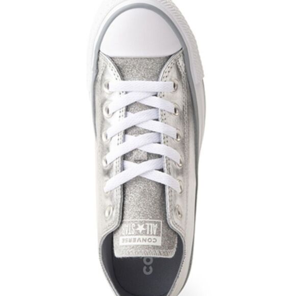 Converse Chuck Taylor All-Star Sparkle Party Low-Top Sneakers- Metallic Granite - Picture 5 of 11